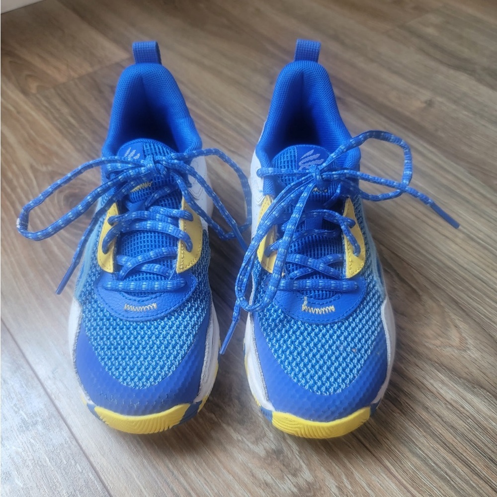 Steph Curry 3z24 Blue/Yellow Boys/Kids Sneakers/Shoes/Basketball/Under Armour UA - Picture 3 of 6